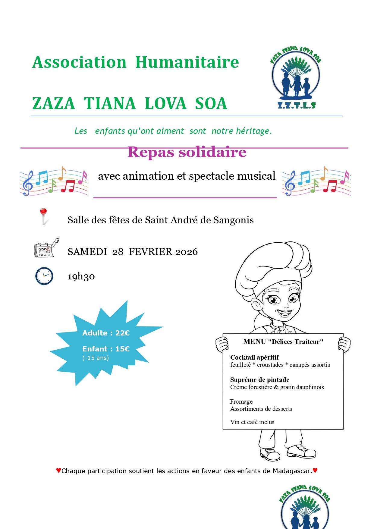 2026 Affiche REPAS SOLIDAIRE ZAZA TIANA LOVA SOA page 0001