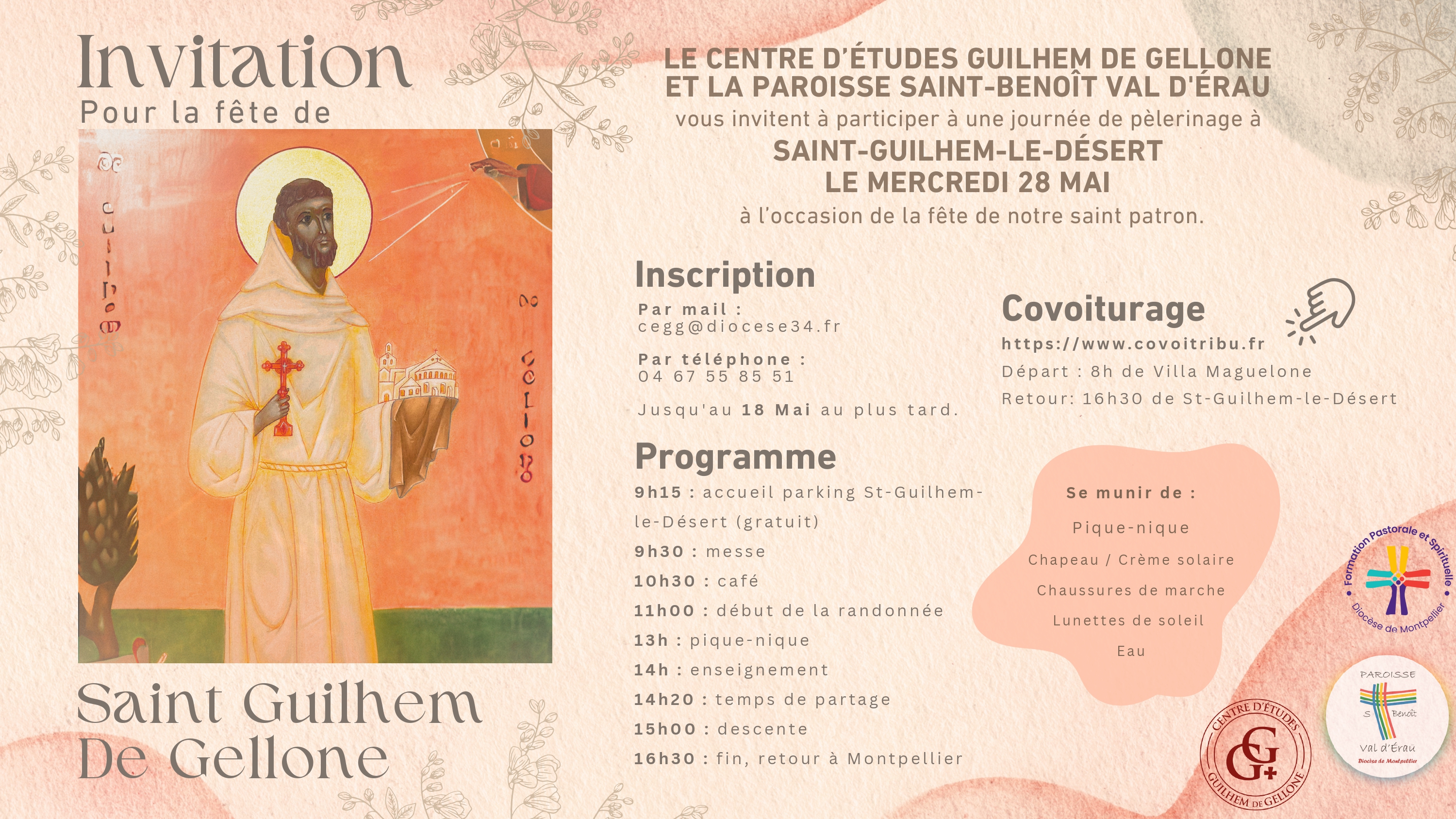 Invitation fête de St Guilhem